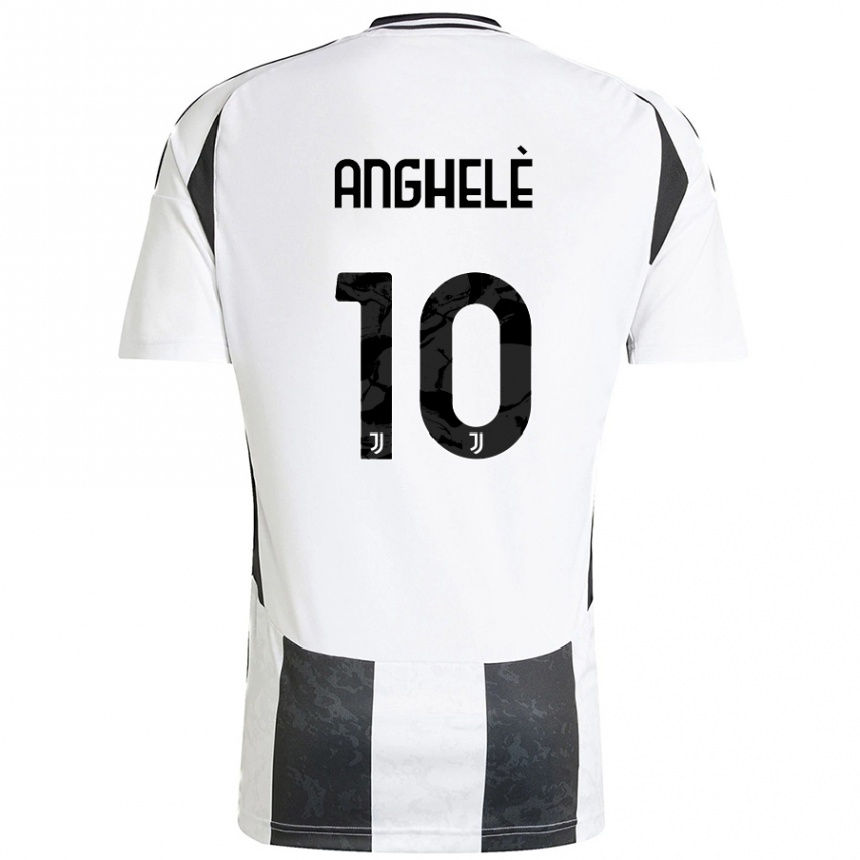 Kids Football Lorenzo Anghelè #10 White Black Home Jersey 2024/25 T-Shirt Canada