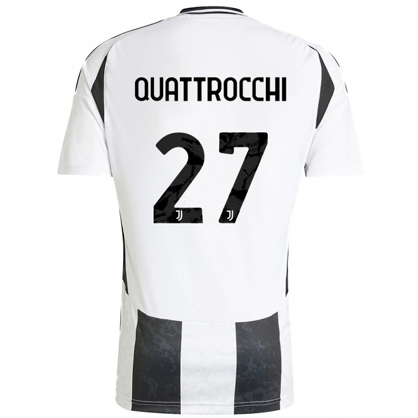 Kids Football Juan Ignacio Quattrocchi #27 White Black Home Jersey 2024/25 T-Shirt Canada