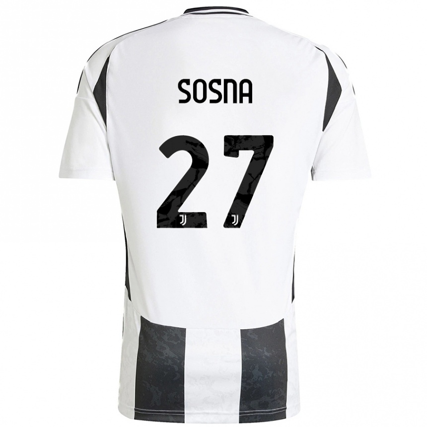 Kids Football Adam Sosna #27 White Black Home Jersey 2024/25 T-Shirt Canada