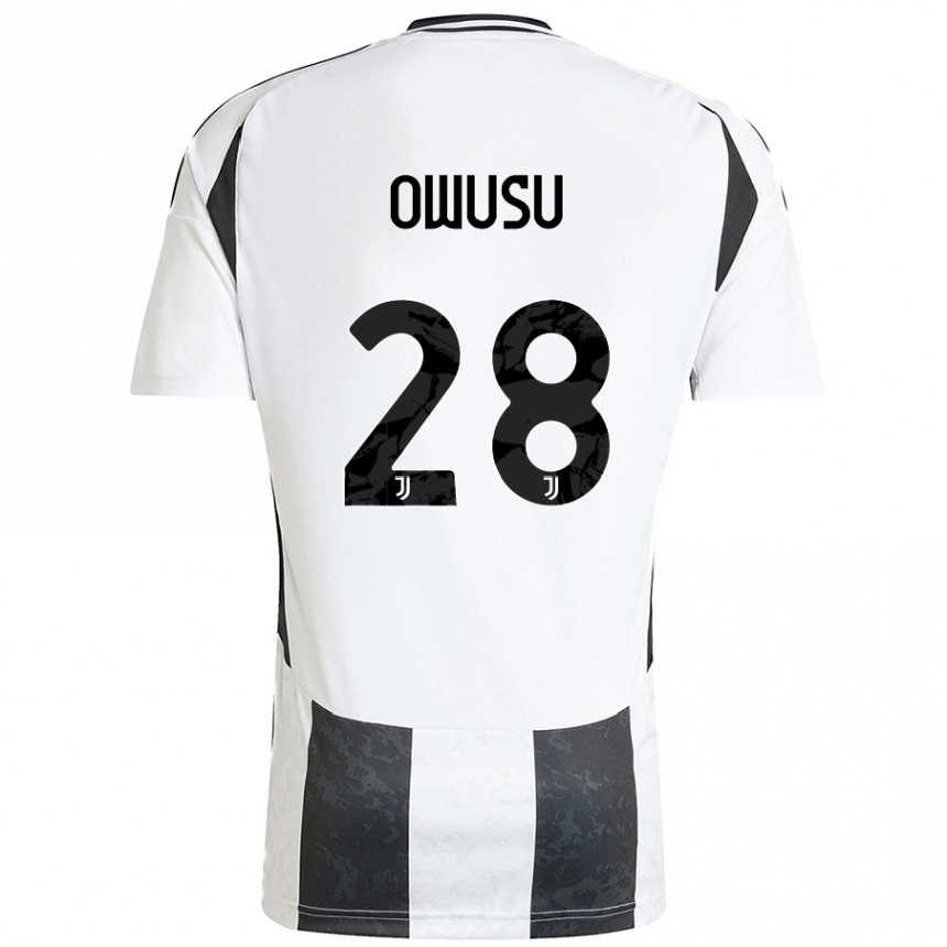 Kids Football Augusto Owusu #28 White Black Home Jersey 2024/25 T-Shirt Canada