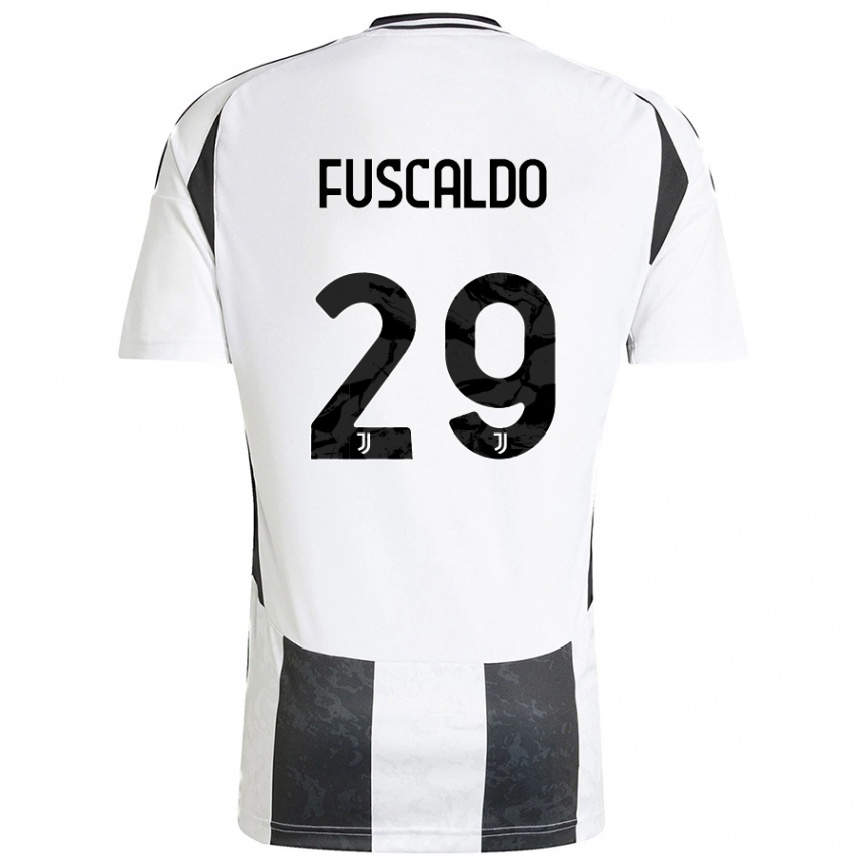 Kids Football Matteo Fuscaldo #29 White Black Home Jersey 2024/25 T-Shirt Canada