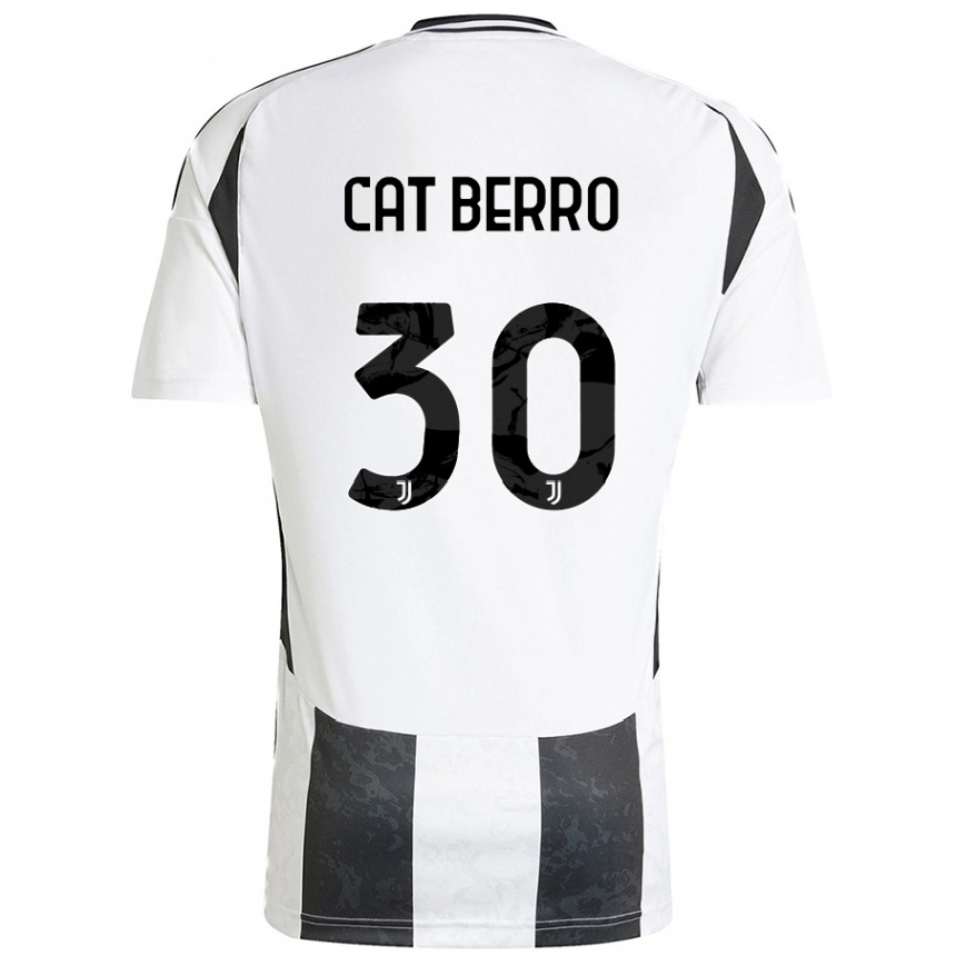 Kids Football Simone Cat Berro #30 White Black Home Jersey 2024/25 T-Shirt Canada