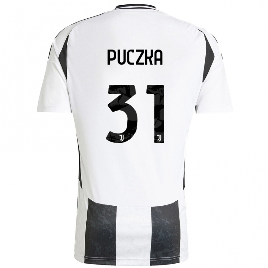 Kids Football David Puczka #31 White Black Home Jersey 2024/25 T-Shirt Canada