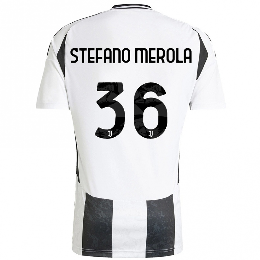 Kids Football Antonio Stefano Merola #36 White Black Home Jersey 2024/25 T-Shirt Canada