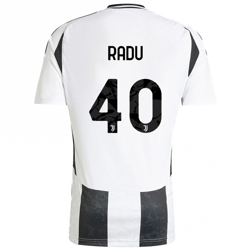 Kids Football Riccardo Radu #40 White Black Home Jersey 2024/25 T-Shirt Canada