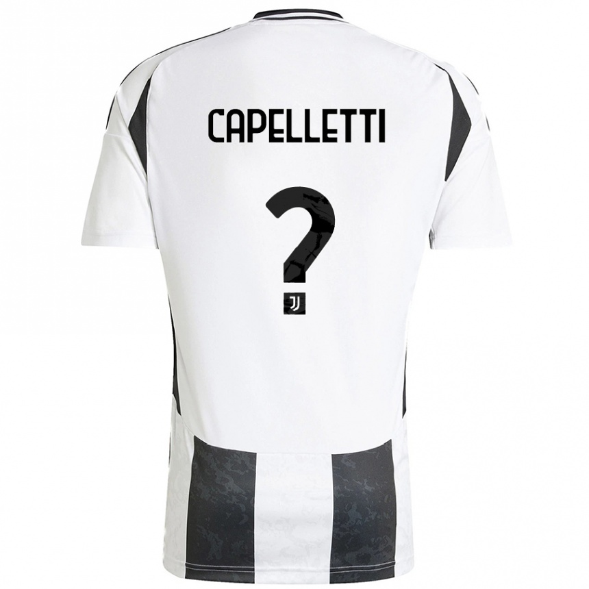 Kids Football Alessia Capelletti #0 White Black Home Jersey 2024/25 T-Shirt Canada