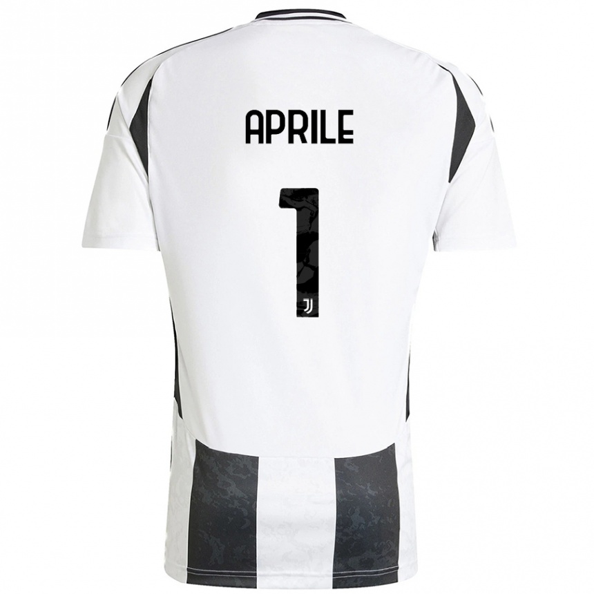 Kids Football Roberta Aprile #1 White Black Home Jersey 2024/25 T-Shirt Canada