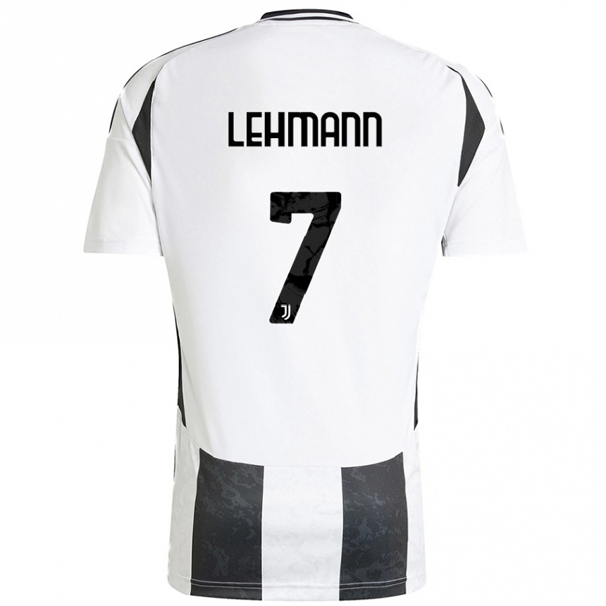 Kids Football Alisha Lehmann #7 White Black Home Jersey 2024/25 T-Shirt Canada