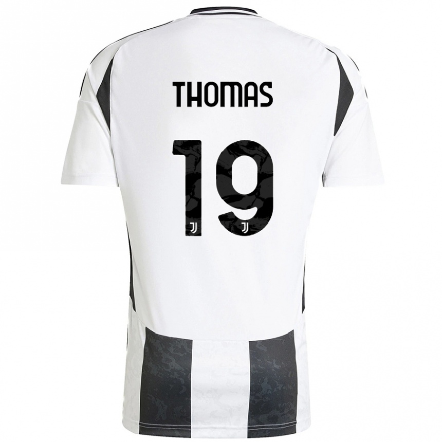 Enfant Football Maillot Lindsey Thomas #19 Blanc Noir Tenues Domicile 2024/25 Canada