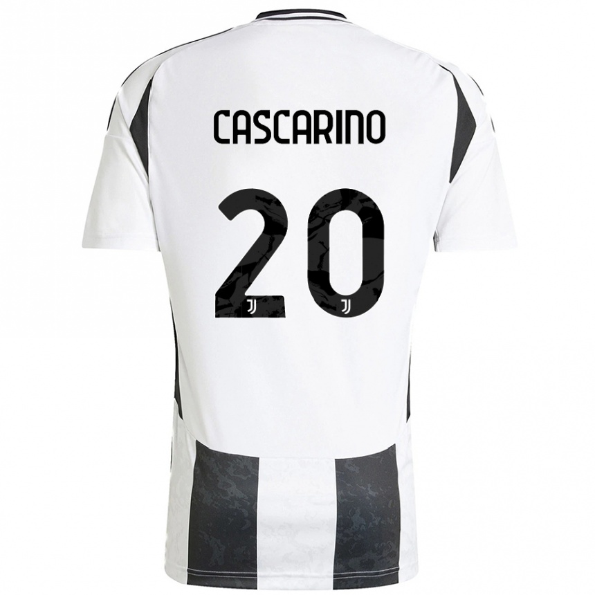 Enfant Football Maillot Estelle Cascarino #20 Blanc Noir Tenues Domicile 2024/25 Canada