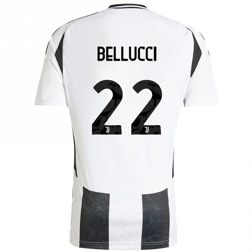 Kids Football Melissa Bellucci #22 White Black Home Jersey 2024/25 T-Shirt Canada