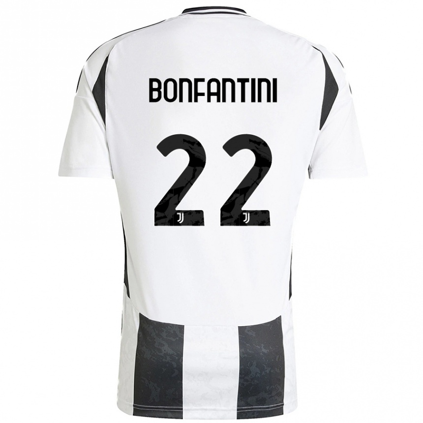 Kids Football Agnese Bonfantini #22 White Black Home Jersey 2024/25 T-Shirt Canada