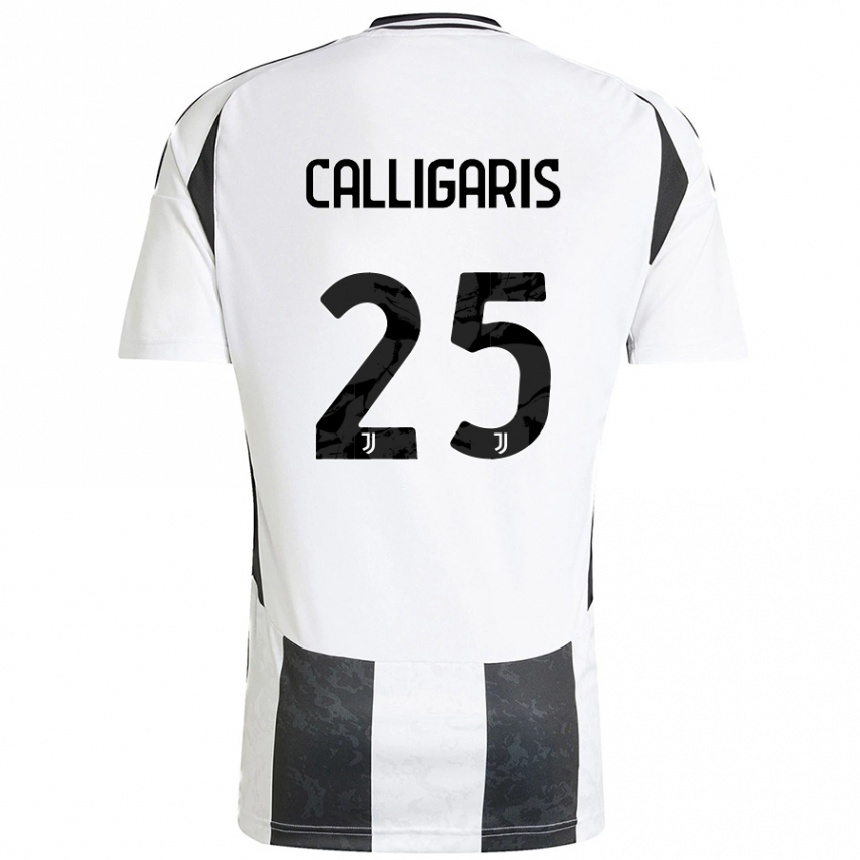 Kids Football Viola Calligaris #25 White Black Home Jersey 2024/25 T-Shirt Canada