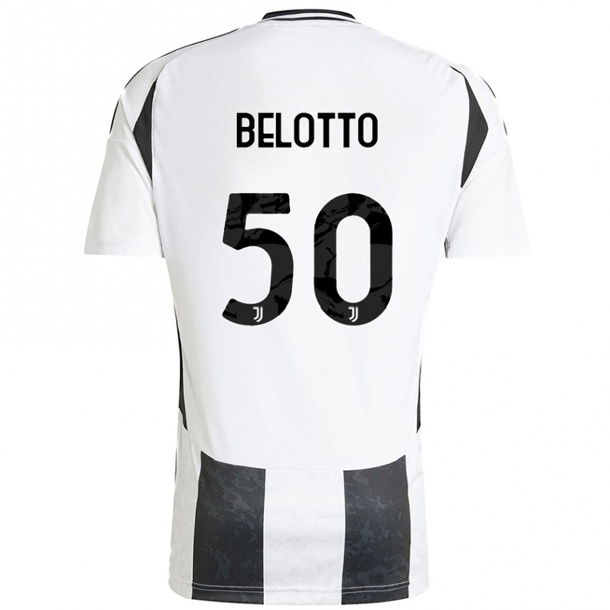 Kids Football Soledad Belotto #50 White Black Home Jersey 2024/25 T-Shirt Canada