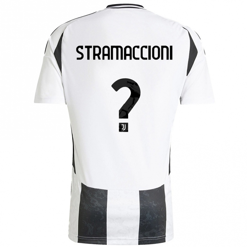 Kids Football Diego Stramaccioni #0 White Black Home Jersey 2024/25 T-Shirt Canada