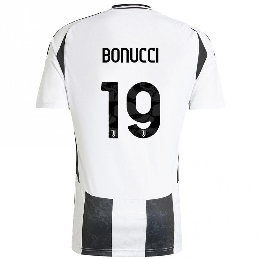 Kids Football Leonardo Bonucci #19 White Black Home Jersey 2024/25 T-Shirt Canada