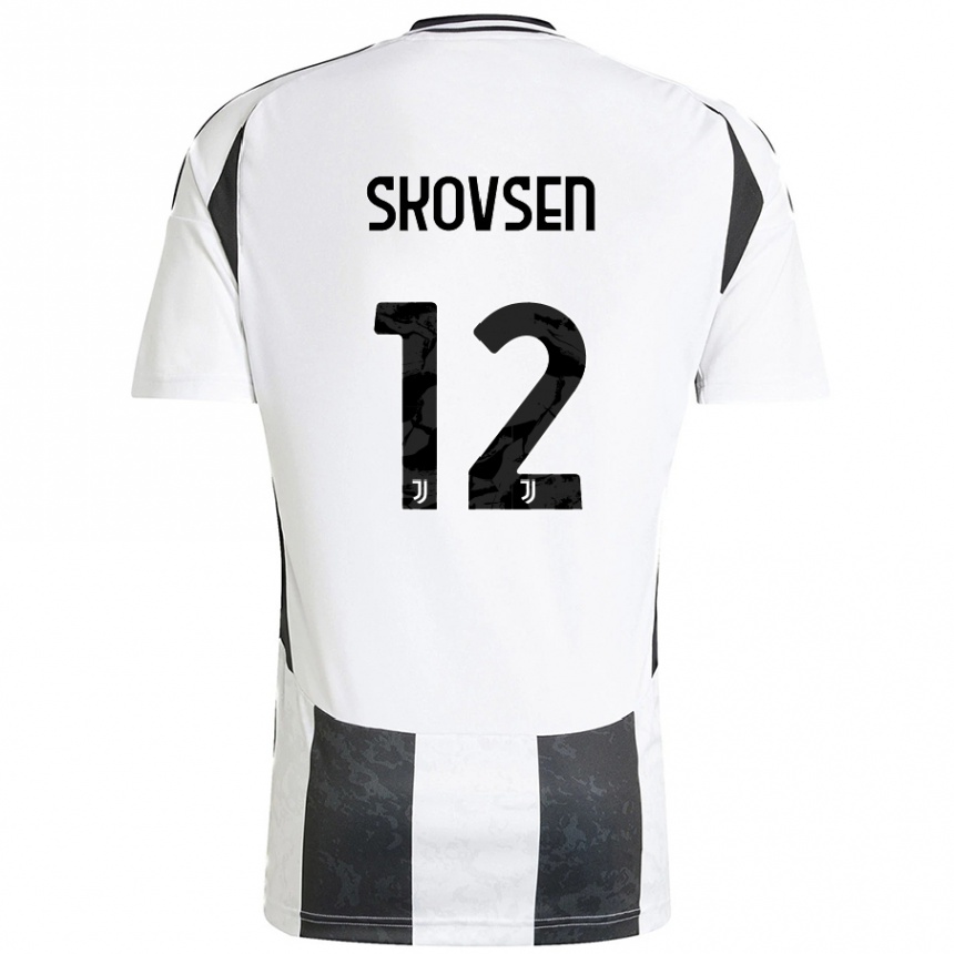 Kids Football Matilde Lundorf Skovsen #12 White Black Home Jersey 2024/25 T-Shirt Canada