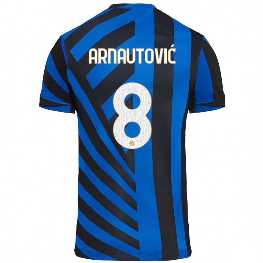 Kids Football Marko Arnautovic #8 Blue Black Home Jersey 2024/25 T-Shirt Canada