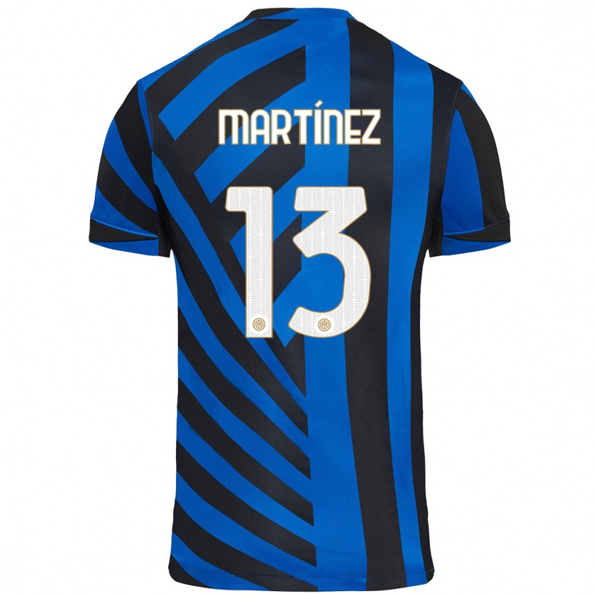 Kids Football Josep Martínez #13 Blue Black Home Jersey 2024/25 T-Shirt Canada