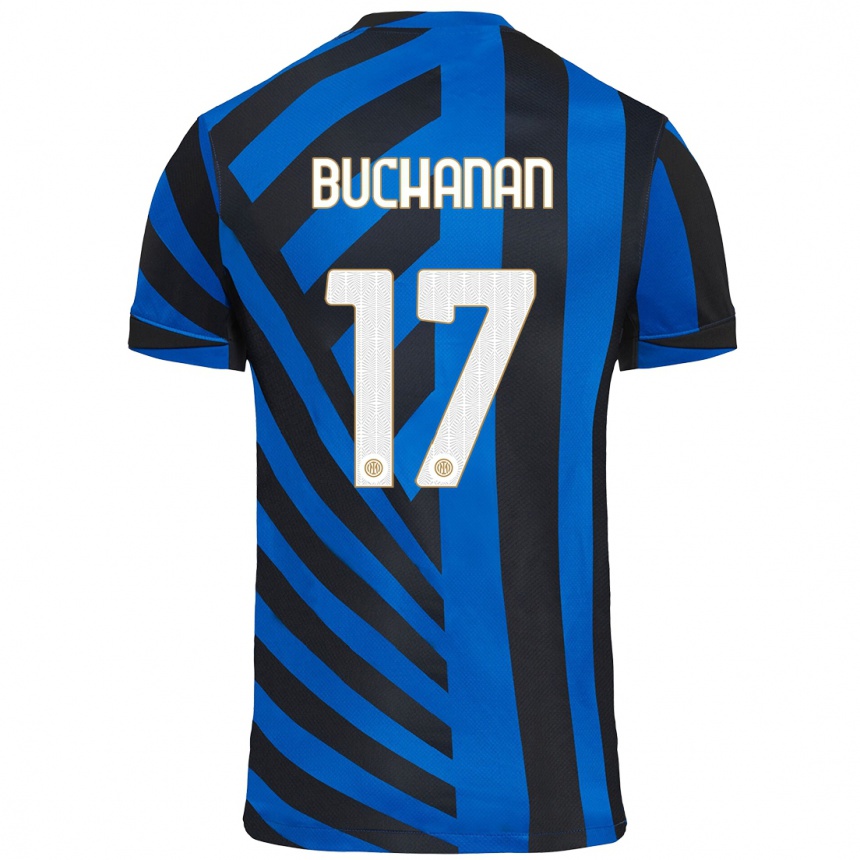 Kids Football Tajon Buchanan #17 Blue Black Home Jersey 2024/25 T-Shirt Canada