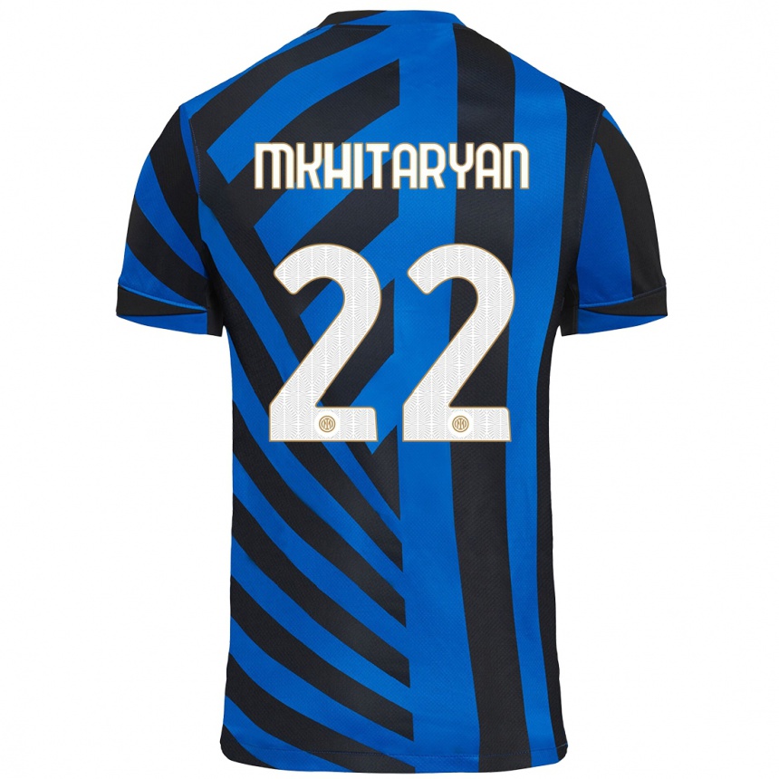 Enfant Football Maillot Henrikh Mkhitaryan #22 Bleu Noir Tenues Domicile 2024/25 Canada