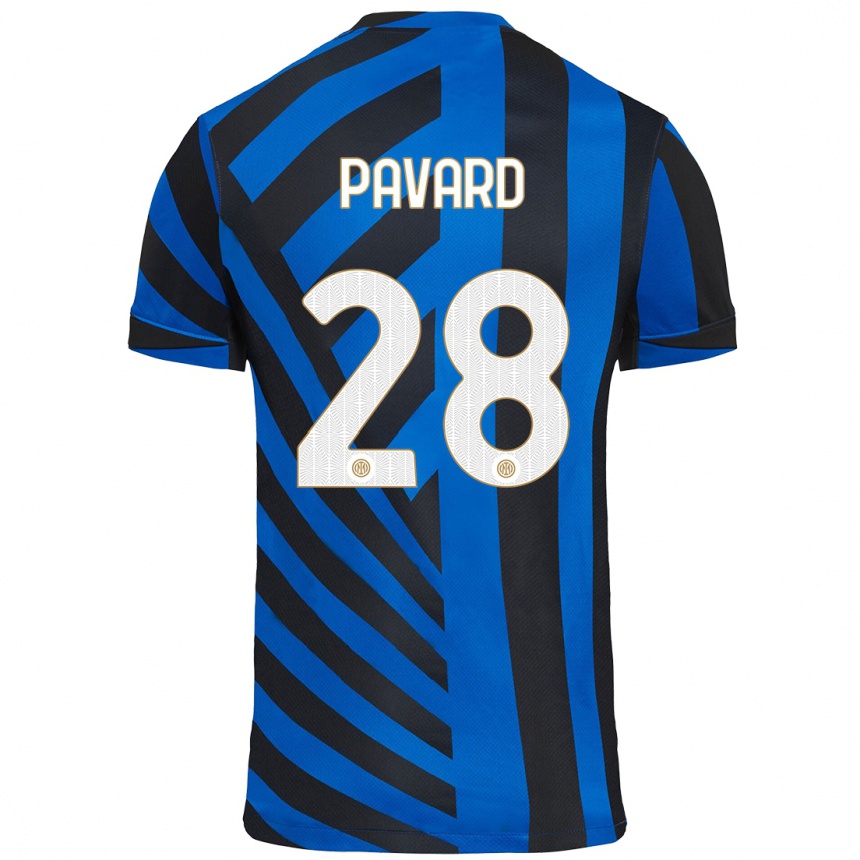 Kids Football Benjamin Pavard #28 Blue Black Home Jersey 2024/25 T-Shirt Canada