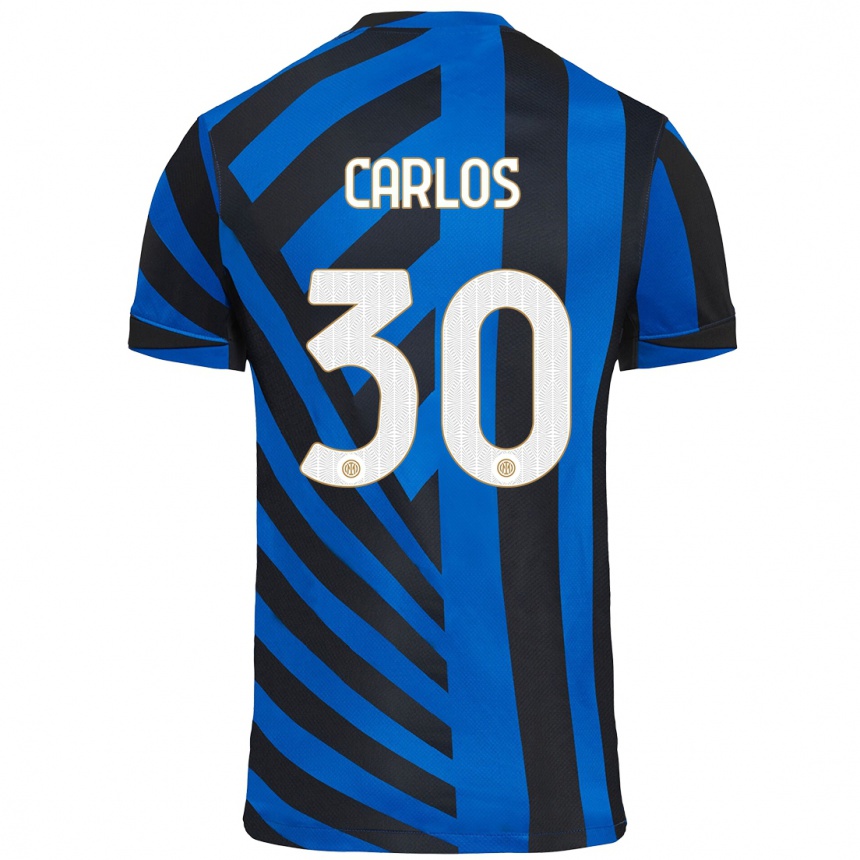 Enfant Football Maillot Carlos Augusto #30 Bleu Noir Tenues Domicile 2024/25 Canada