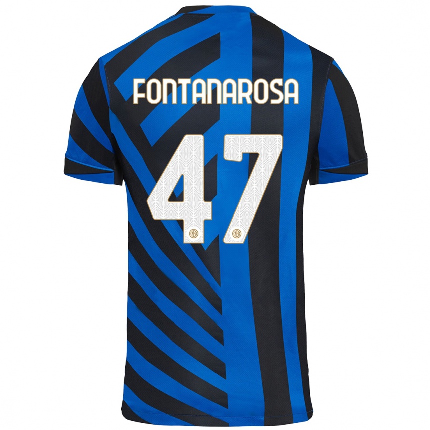 Enfant Football Maillot Alessandro Fontanarosa #47 Bleu Noir Tenues Domicile 2024/25 Canada