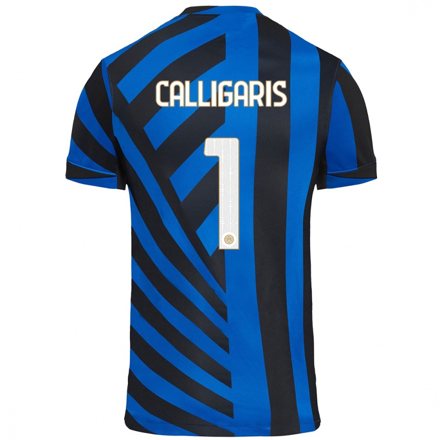 Kids Football Alessandro Calligaris #1 Blue Black Home Jersey 2024/25 T-Shirt Canada