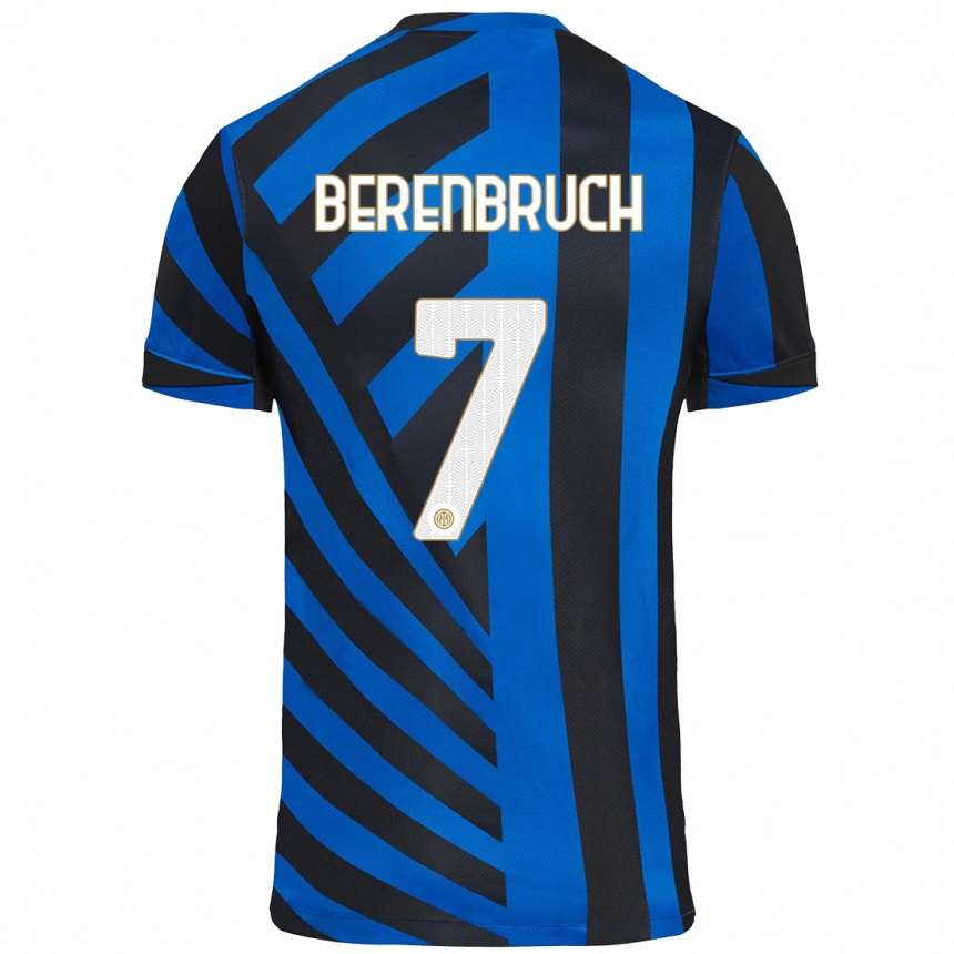 Kids Football Thomas Berenbruch #7 Blue Black Home Jersey 2024/25 T-Shirt Canada