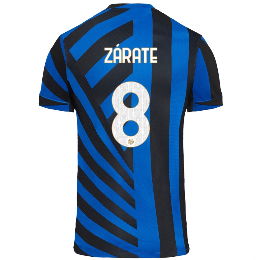 Kids Football Dilan Zárate #8 Blue Black Home Jersey 2024/25 T-Shirt Canada