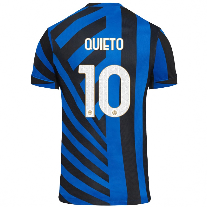 Enfant Football Maillot Daniele Quieto #10 Bleu Noir Tenues Domicile 2024/25 Canada