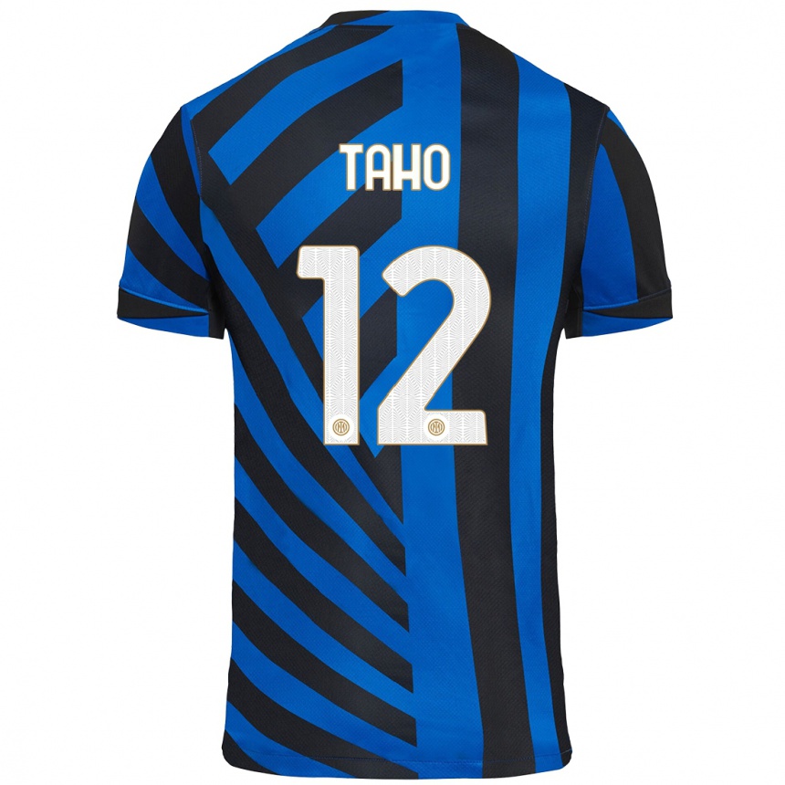 Kids Football Alain Taho #12 Blue Black Home Jersey 2024/25 T-Shirt Canada