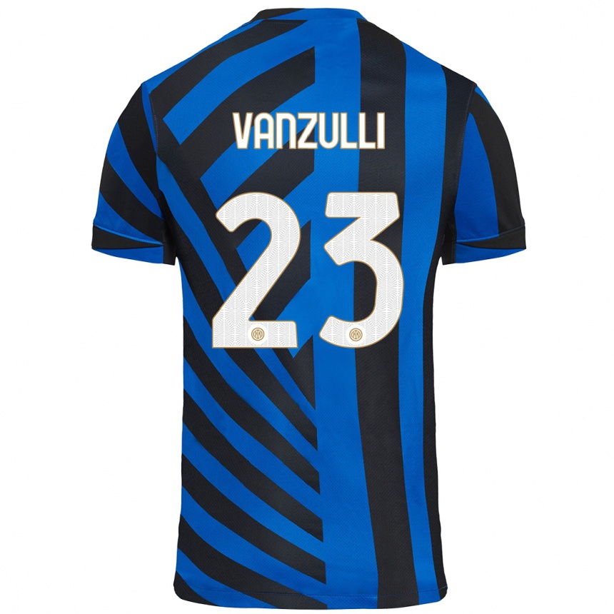 Kids Football Marco Vanzulli #23 Blue Black Home Jersey 2024/25 T-Shirt Canada