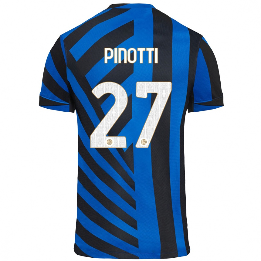 Kids Football Manuel Pinotti #27 Blue Black Home Jersey 2024/25 T-Shirt Canada