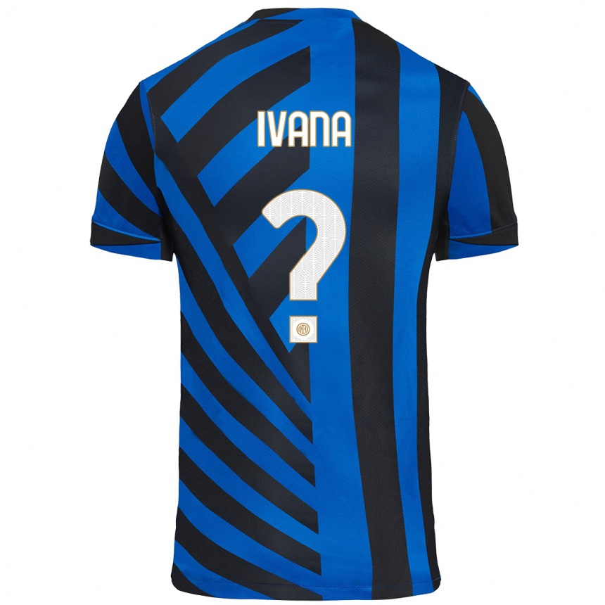 Kids Football Ivana Andrés #0 Blue Black Home Jersey 2024/25 T-Shirt Canada