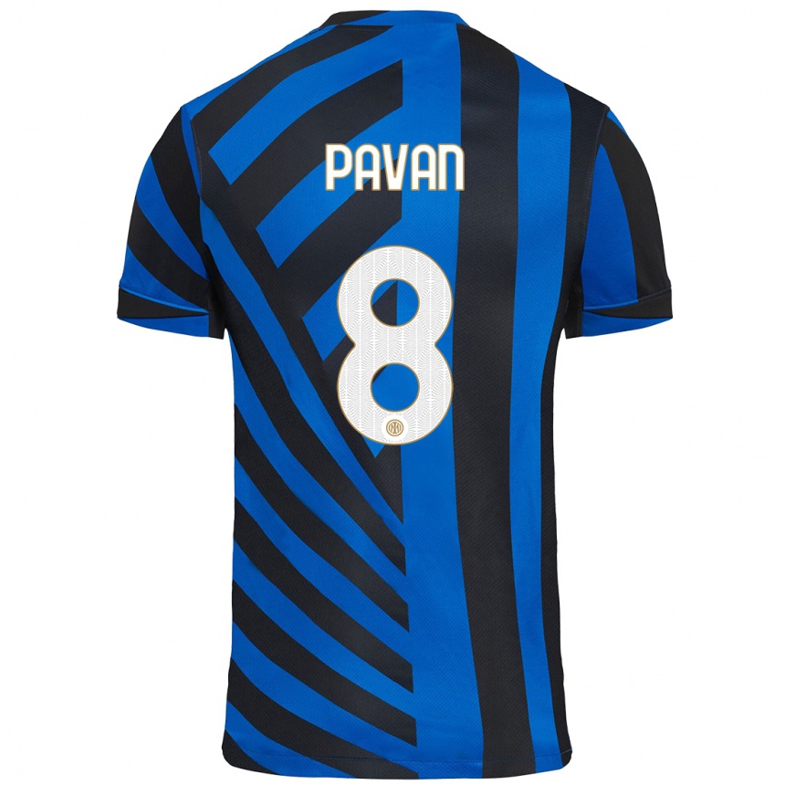 Kids Football Matilde Pavan #8 Blue Black Home Jersey 2024/25 T-Shirt Canada