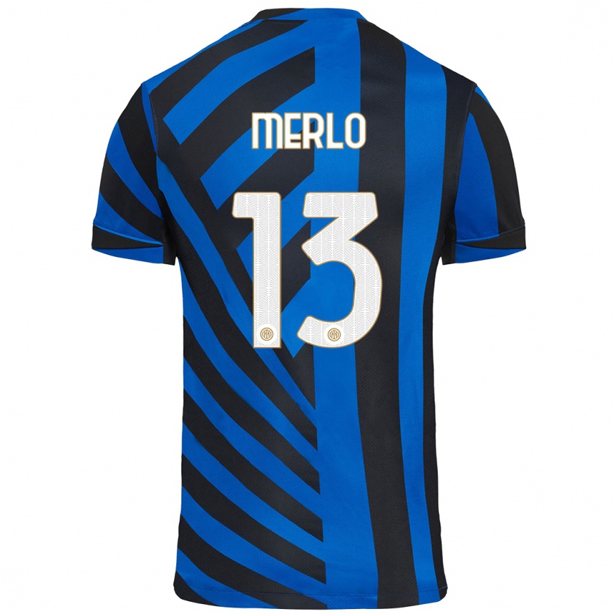 Kids Football Beatrice Merlo #13 Blue Black Home Jersey 2024/25 T-Shirt Canada