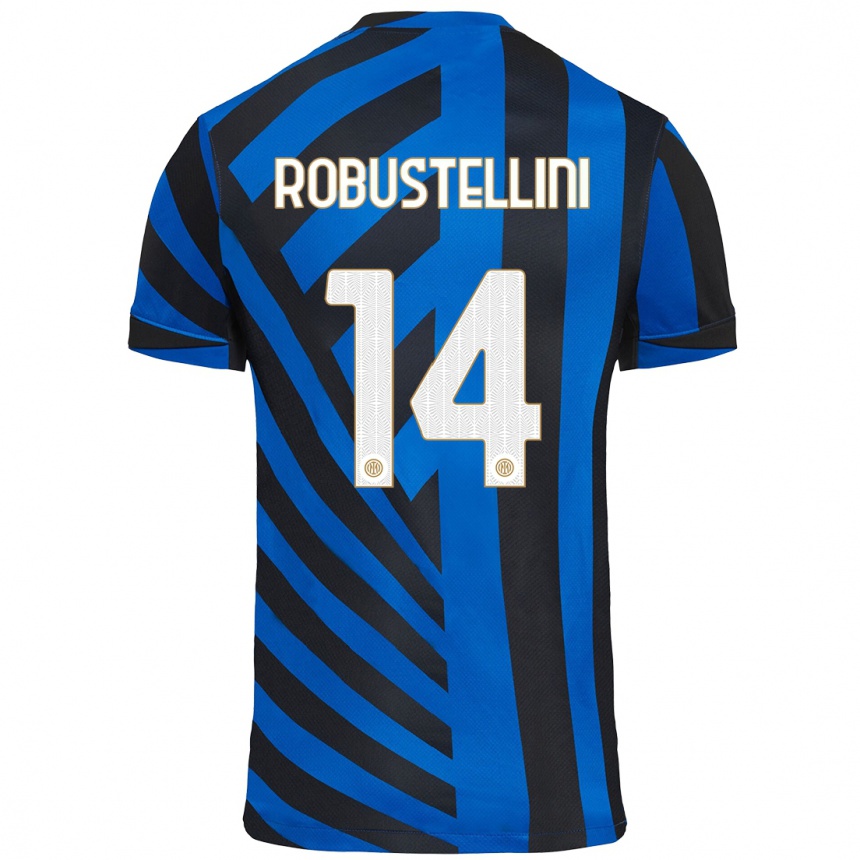 Enfant Football Maillot Chiara Robustellini #14 Bleu Noir Tenues Domicile 2024/25 Canada