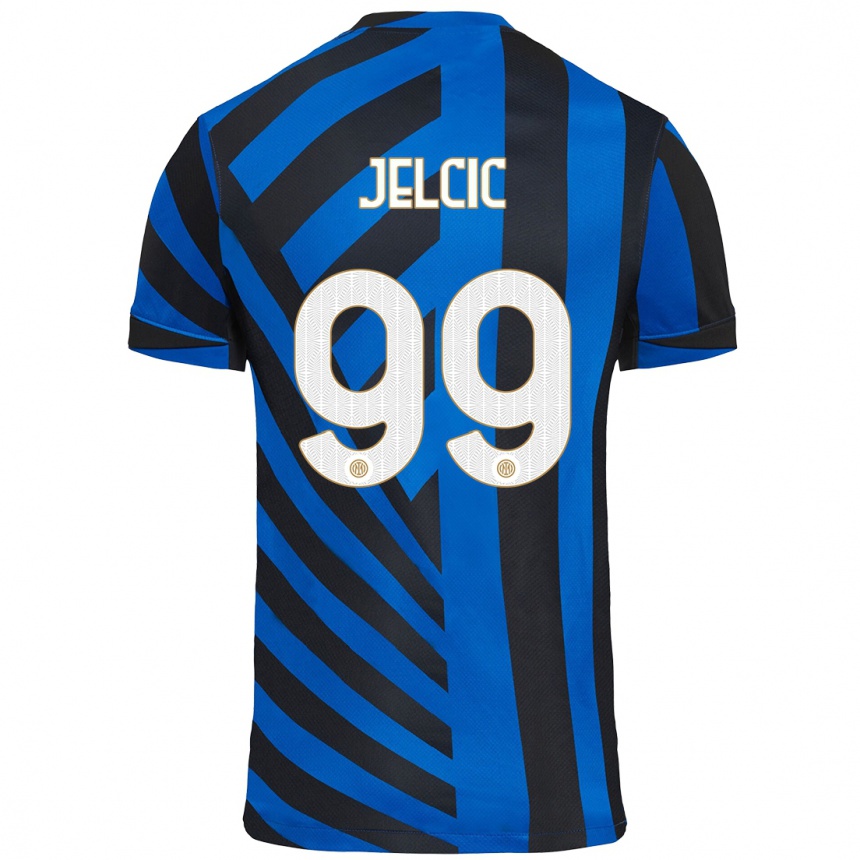 Kids Football Maja Jelčić #99 Blue Black Home Jersey 2024/25 T-Shirt Canada