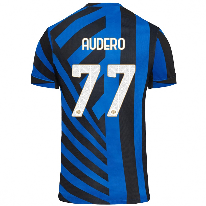 Kids Football Emil Audero #77 Blue Black Home Jersey 2024/25 T-Shirt Canada