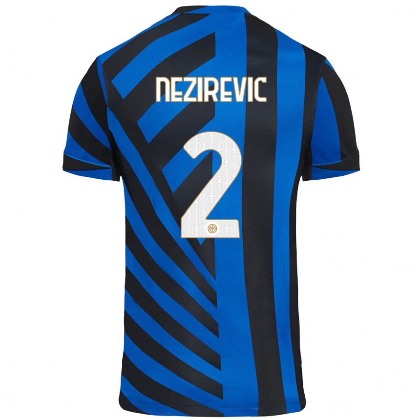 Kids Football Alem Nezirevic #2 Blue Black Home Jersey 2024/25 T-Shirt Canada