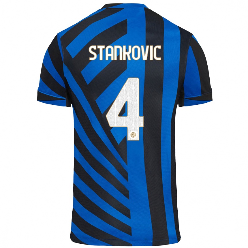 Kids Football Aleksandar Stankovic #4 Blue Black Home Jersey 2024/25 T-Shirt Canada