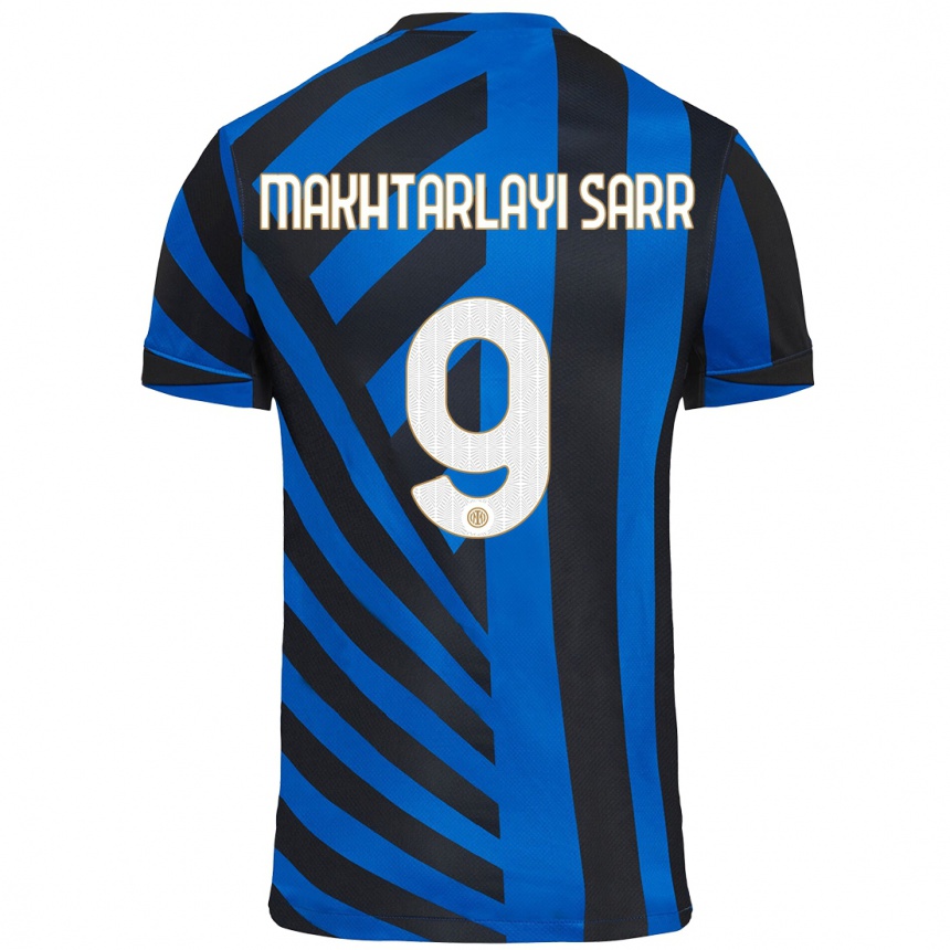 Kids Football Amadou Makhtarlayi Sarr #9 Blue Black Home Jersey 2024/25 T-Shirt Canada