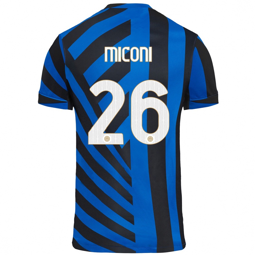 Kids Football Riccardo Miconi #26 Blue Black Home Jersey 2024/25 T-Shirt Canada