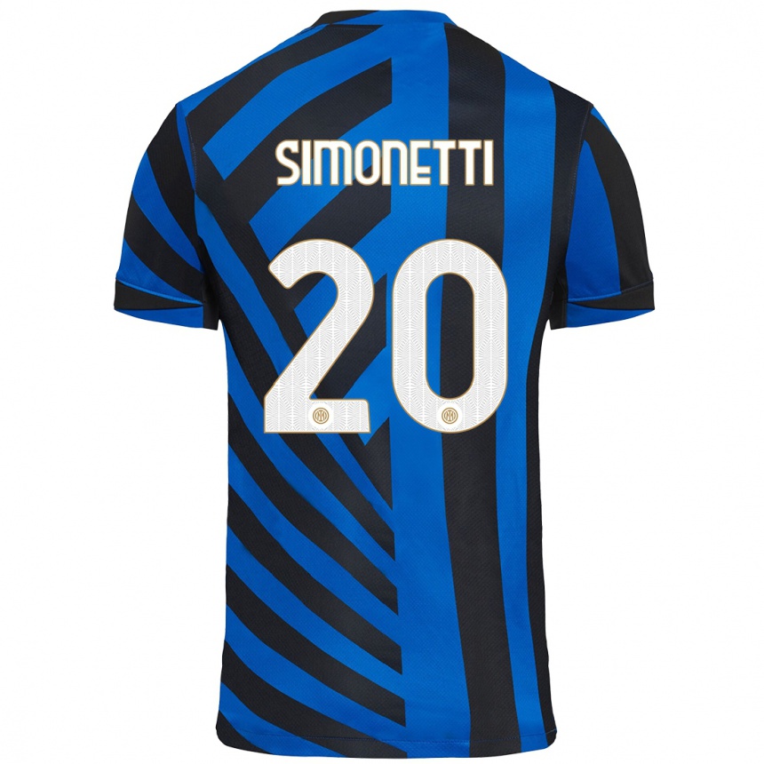 Enfant Football Maillot Flaminia Simonetti #20 Bleu Noir Tenues Domicile 2024/25 Canada