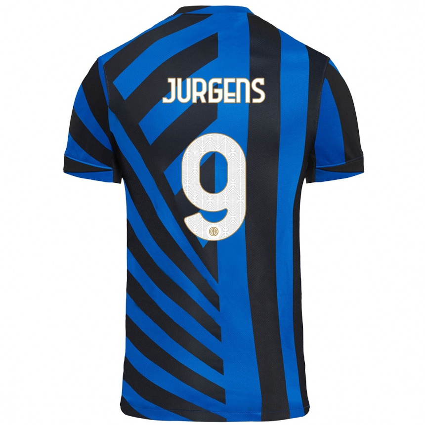 Enfant Football Maillot Oliver Jurgens #9 Bleu Noir Tenues Domicile 2024/25 Canada