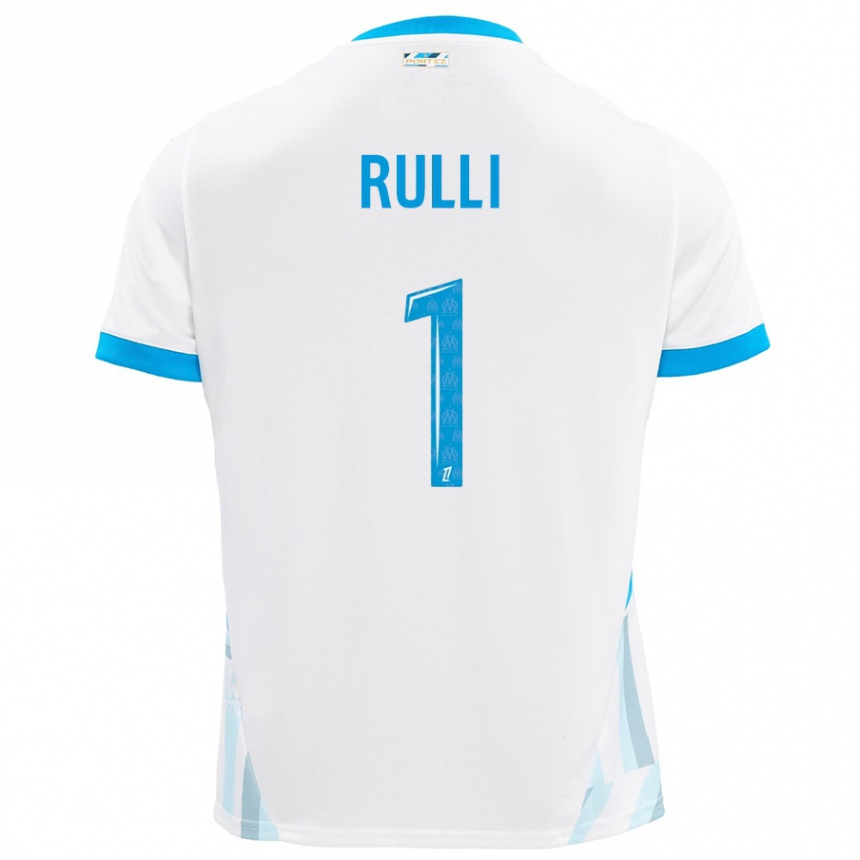 Enfant Football Maillot Gerónimo Rulli #1 Blanc Bleu Ciel Tenues Domicile 2024/25 Canada