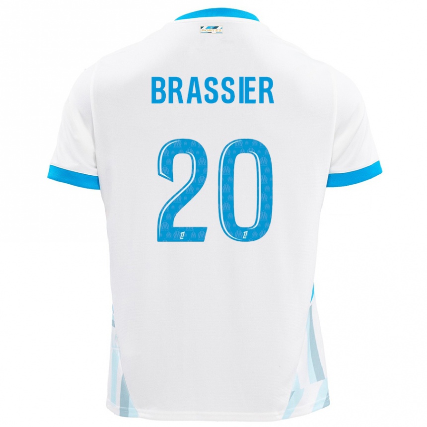 Kids Football Lilian Brassier #20 White Sky Blue Home Jersey 2024/25 T-Shirt Canada