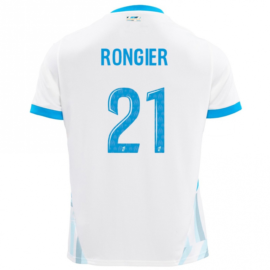 Kids Football Valentin Rongier #21 White Sky Blue Home Jersey 2024/25 T-Shirt Canada